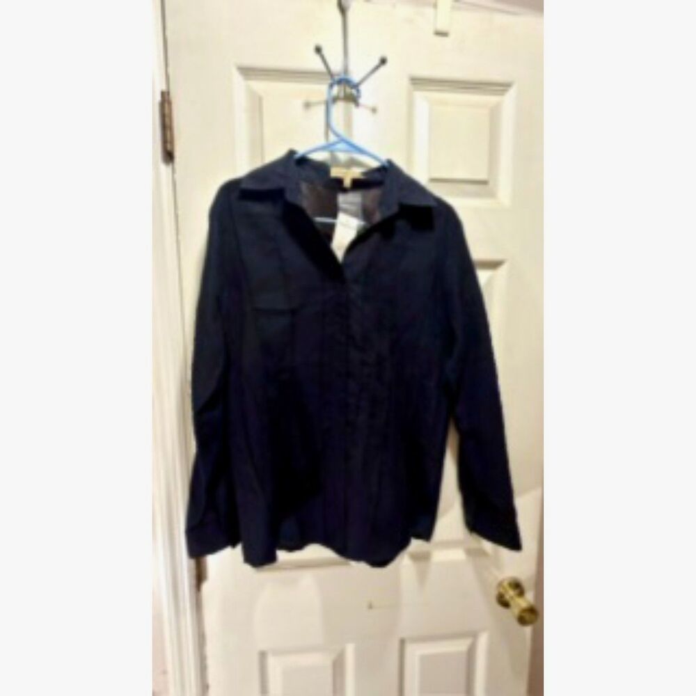 NWT Notations Black Long Sleeve Blouse Size Large